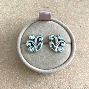 Brighton silver post earrings with Swarovski crystals! NWOT!